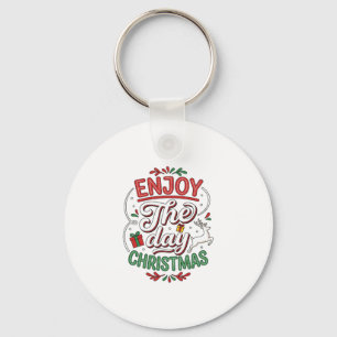 Enjoy The Day Christmas Reindeer Gift Key Ring