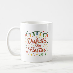 Enjoy the Holidays 🎄 Colorful Christmas Lights Coffee Mug