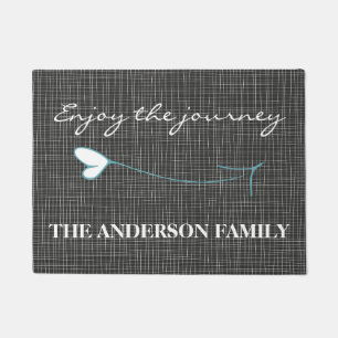 Enjoy The Journey Arrow Art Personalised Door Mat