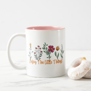 Enjoy the Little Thing Vintage Two-Tone Coffee Mug