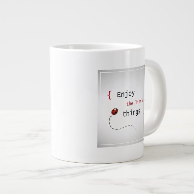 Enjoy The Little Things 2 Large Coffee Mug (Front Right)