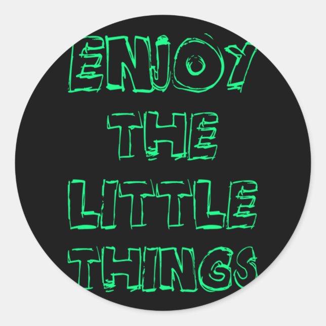 enjoy the little things  70 classic round sticker (Front)