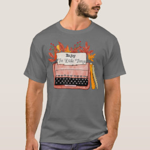 Enjoy The Little Things Autumn Leaves And Books Wo T-Shirt