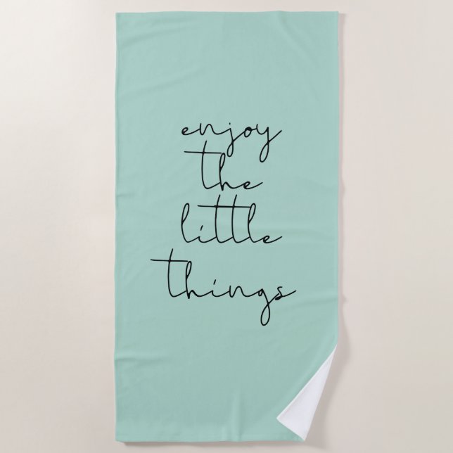 Enjoy the little things black font beach towel (Front)
