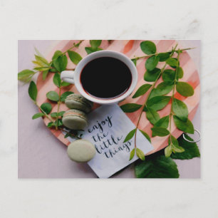 Enjoy The Little Things Coffee Cookies Peace Postcard