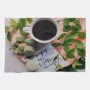 Enjoy The Little Things Coffee Cookies Peace Tea Towel
