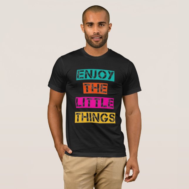 Enjoy the Little Things - Colourful Retro Tee (Front Full)