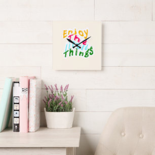 Enjoy the Little Things Colourful Wall Clock