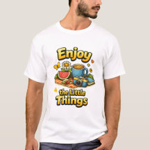 Enjoy the Little Things Cosy Picnic Illustration.