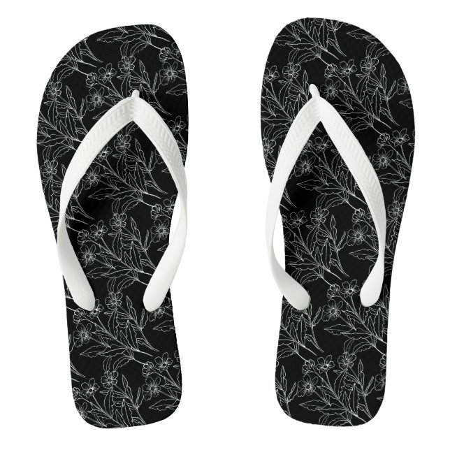 Enjoy the Little Things flowers Flip Flops (Footbed)
