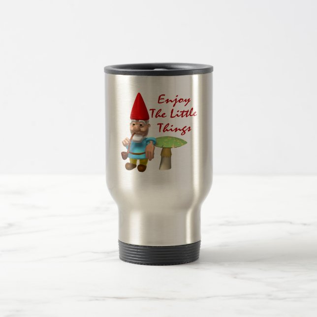 Enjoy The Little Things Gnome Travel Mug (Center)