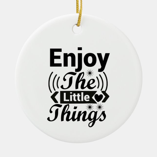 Enjoy the little things in life ceramic tree decoration (Front)
