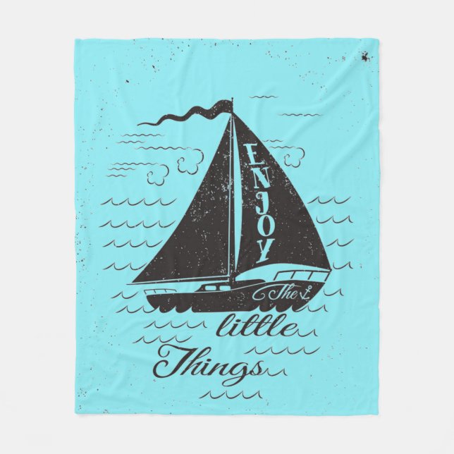 Enjoy The Little Things Poster Fleece Blanket (Front)