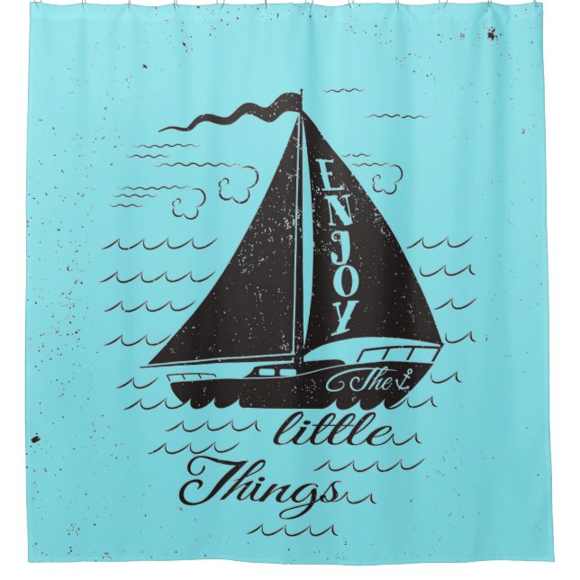 Enjoy The Little Things Poster Shower Curtain (Front)