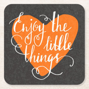 Enjoy The Little Things Square Paper Coaster
