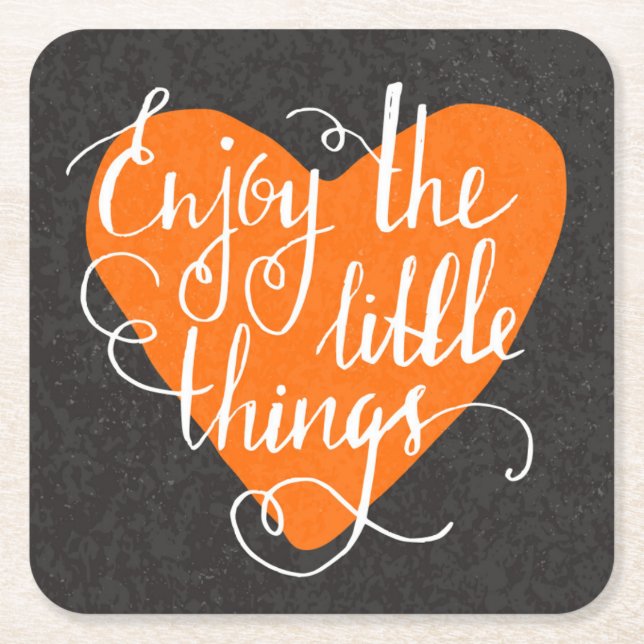Enjoy The Little Things Square Paper Coaster (Front)