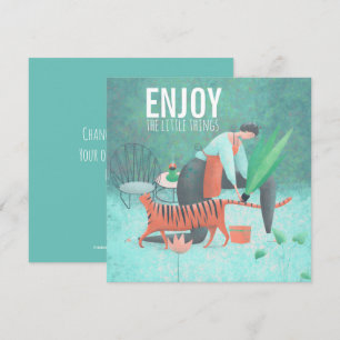 Enjoy The Little Things Turquoise Gardening Zen Card