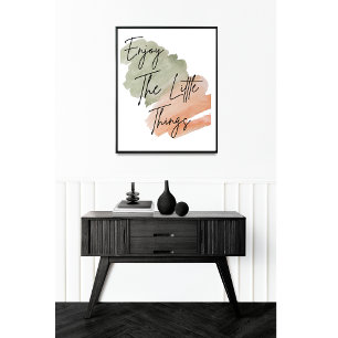 Enjoy The Little Things Watercolor Minimalist Poster