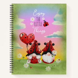 Enjoy the Little Things with Ladybug Gnomes Notebook