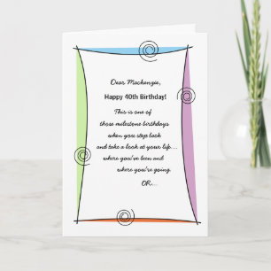 Enjoy the moment 40th Birthday Card