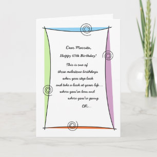 Enjoy the moment 65th Birthday Card