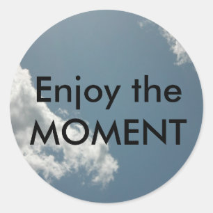 Enjoy the moment classic round sticker