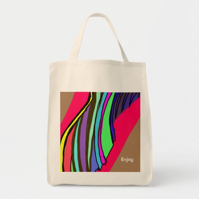 Enjoy the Present Moment Pattern Tote Bag (Front)