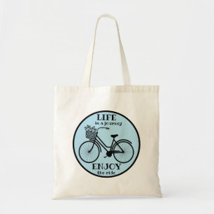Enjoy the ride bicycle blue life quote baby  tote bag