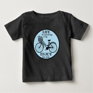 Enjoy The Ride Bicycle With Flowers Motivational Baby T-Shirt