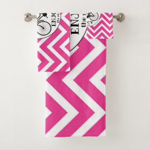 Enjoy The Ride   Bicycle With Flowers Motivational Bath Towel Set