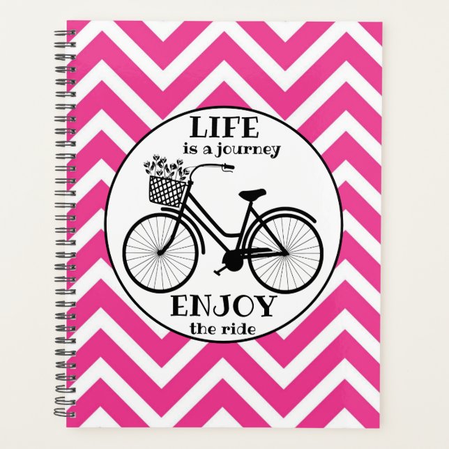 Enjoy The Ride | Bicycle With Flowers Motivational Planner (Front)
