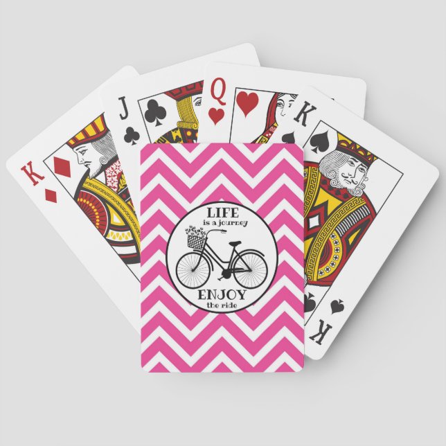 Enjoy The Ride | Bicycle With Flowers Motivational Playing Cards (Back)