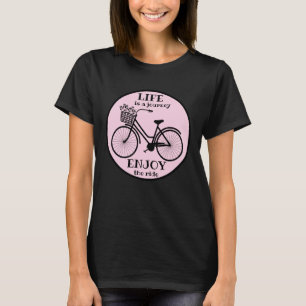 Enjoy The Ride Bicycle With Flowers Motivational T-Shirt