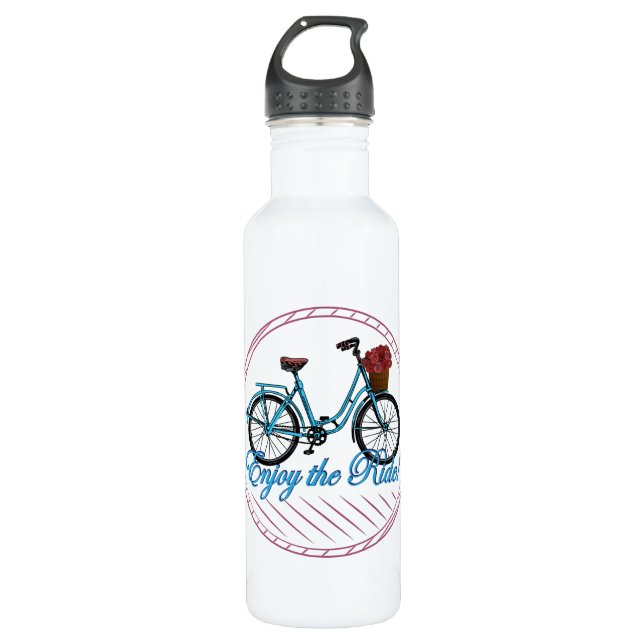 Enjoy The Ride Blue Bicycle 710 Ml Water Bottle (Front)