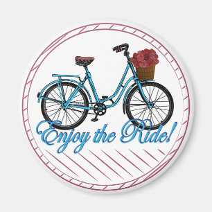 Enjoy The Ride Blue Bicycle Magnet