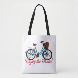 Enjoy The Ride Cute Bicycle Tote Bag