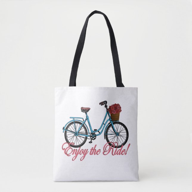 Enjoy The Ride Cute Bicycle Tote Bag (Front)