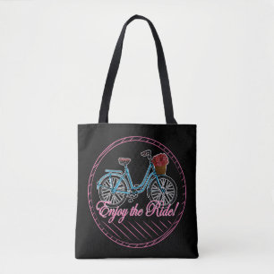 Enjoy The Ride Cute Bicycle Tote Bag