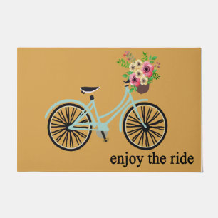 Enjoy The Ride Doormat, Flower Bicycle Mat