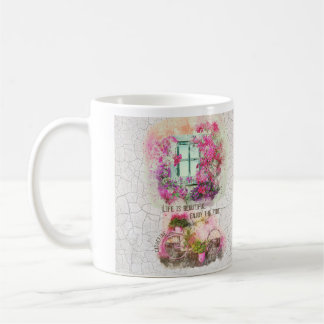 Enjoy The Ride | Watercolor Bicycle With Flowers Coffee Mug
