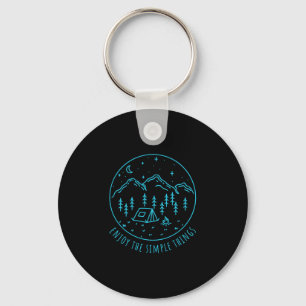 Enjoy the simple things campfire nature minimalist key ring