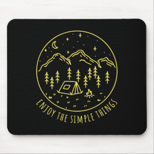 Enjoy the simple things campfire nature minimalist mouse mat
