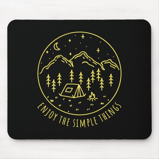 Enjoy the simple things campfire nature minimalist mouse mat (Front)