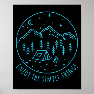 Enjoy the simple things campfire nature minimalist poster