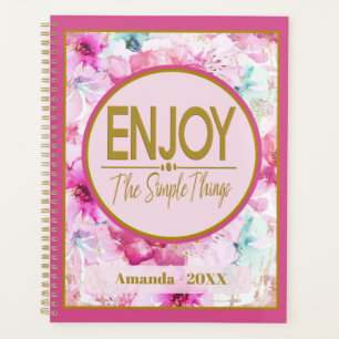 Enjoy The Simple Things Pretty Pink and Gold Planner