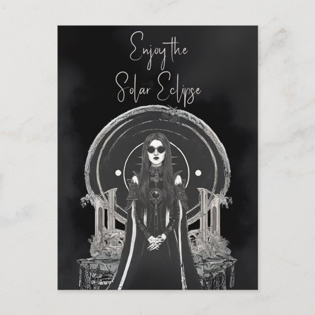 Enjoy the Solar Eclipse Goth Vampire Holiday Postcard (Front)