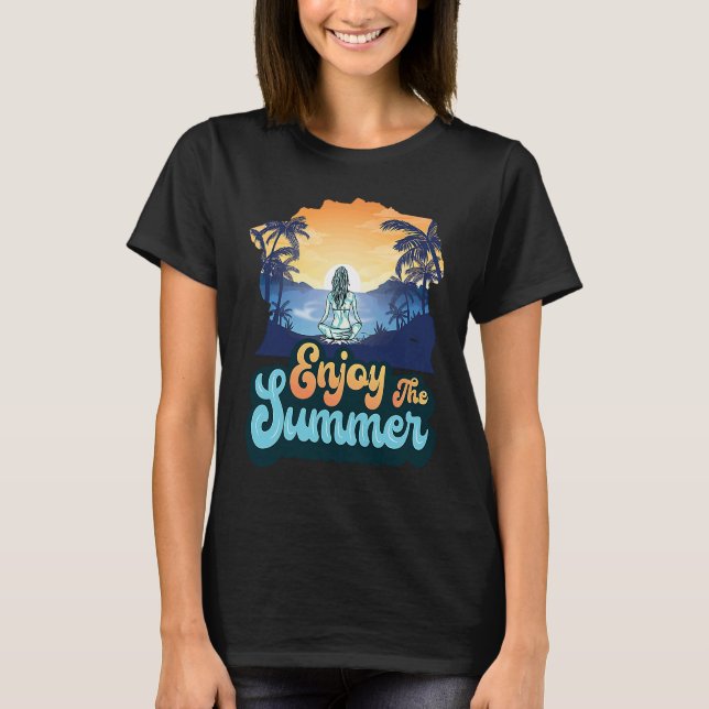 Enjoy The Summer Vibes Vacation Humorous Saying T-Shirt (Front)