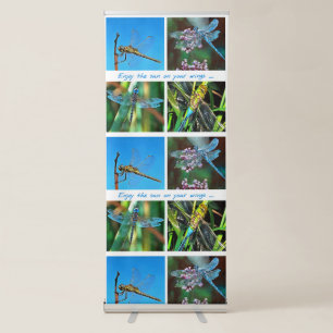 Enjoy The Sun On Your Wings  Dragonfly Collage Retractable Banner