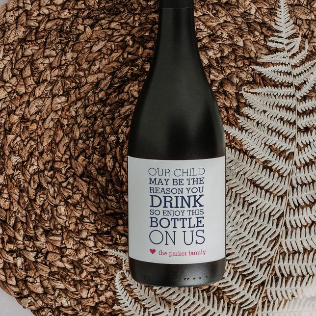 Enjoy This Bottle On Us | Teacher Gift Wine Label (Creator Uploaded)