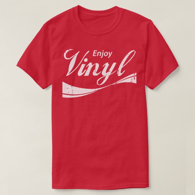 Enjoy Vinyl Record Pin T-Shirt (Design Front)